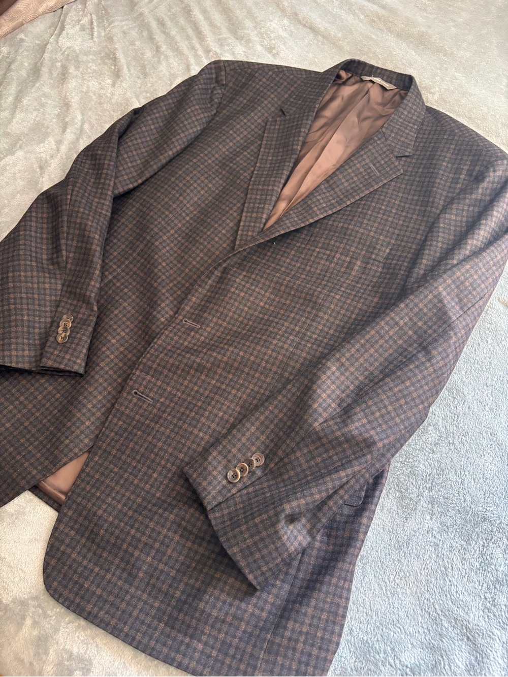 Samuelsohn Brown Checked Sport Coat
